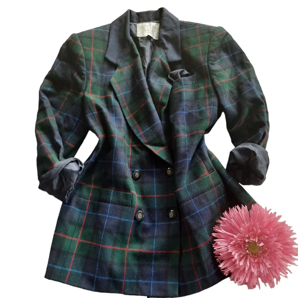 Vintage Sophisticate & Company Plaid Wool Blazer Jacket - Picture 2 of 14